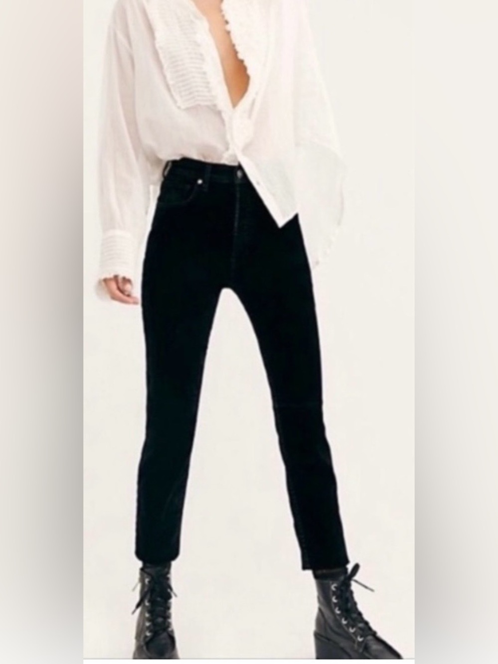 NWT FREE PEOPLE VELVETEEN SKINNY HIGH RISE JEANS